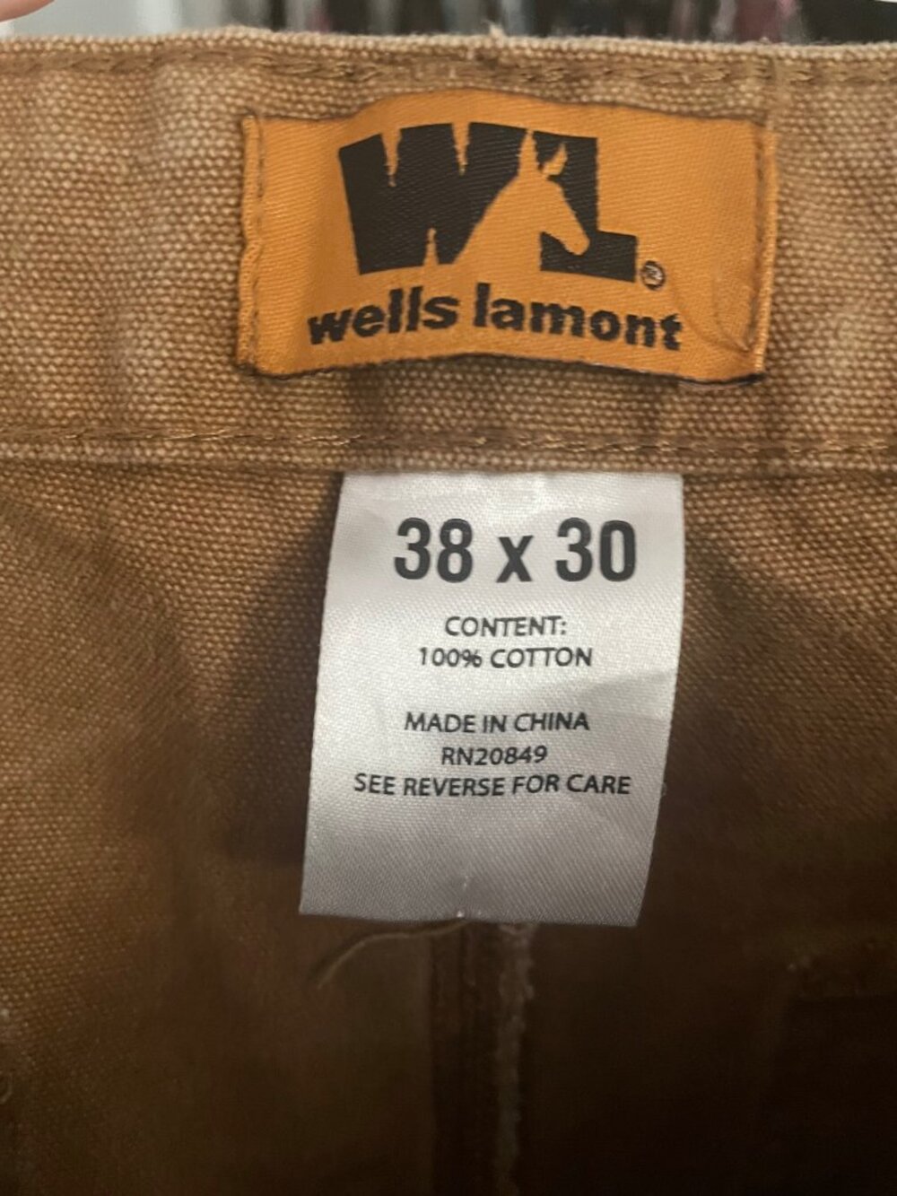Vintage Lamont Men's Heavyweight Canvas Work Pants 38x30 Tan Brown Utility